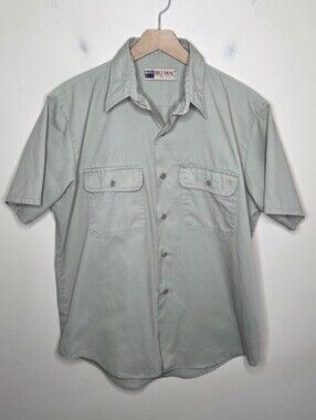 Vintage Big Mac JCPenney Workwear Short Sleeve Button Up Shirt Beige